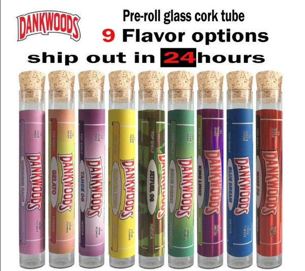 Stock sale 18*120mm 9 flavors Dankwoods Flat glass cork Tubes Popular PreRolls Dankwoods Backwoodsl Pre Roll Pre-roll Preroll packaging l