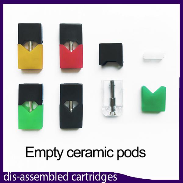 Wholesale dis-assembled empty Cartridge Ceramic COCO Pods For JUUL/vape/case/ Start Kit 0.7/1.5ml DHL free shipping 0266226-02