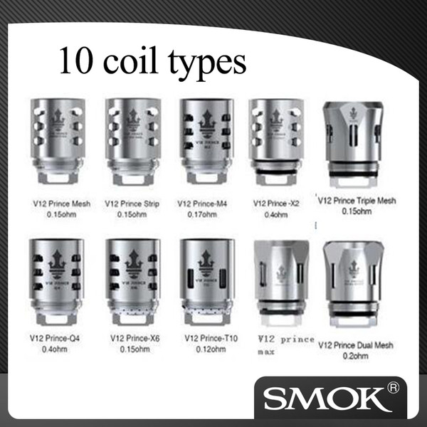 100% Authentic Smok TFV12 Prince dual Triple max mesh coils head V12 prince coils X2 Q4/M4 x6 T10 coil head