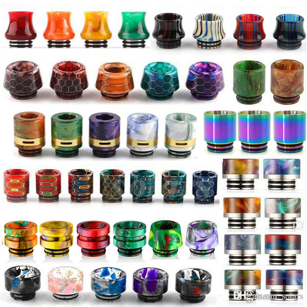 13 Types 810 Thread Resin Drip Tip Honeycomb Snake Skin Cobra Vape Rainbow Mouthpiece for TFV12 Prince TFV8 Big Baby Tanks 528 RDA