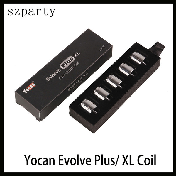 Yocan Evolve Plus XL Wax QUAD Coil Quad Quatz Rod Coils With Coil Cap For Evolve Plus XL Dab Pen Kit Shipping Free