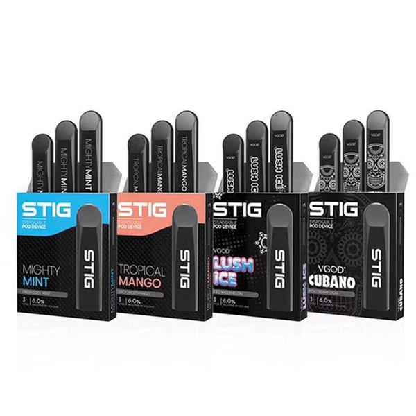 Hotest Vgod Stig Pod Disposable Vape Pen Kit 270mAh Fully Charged Battery With 1.2ml pod Capacity Disposable E-Cig Kit STY195