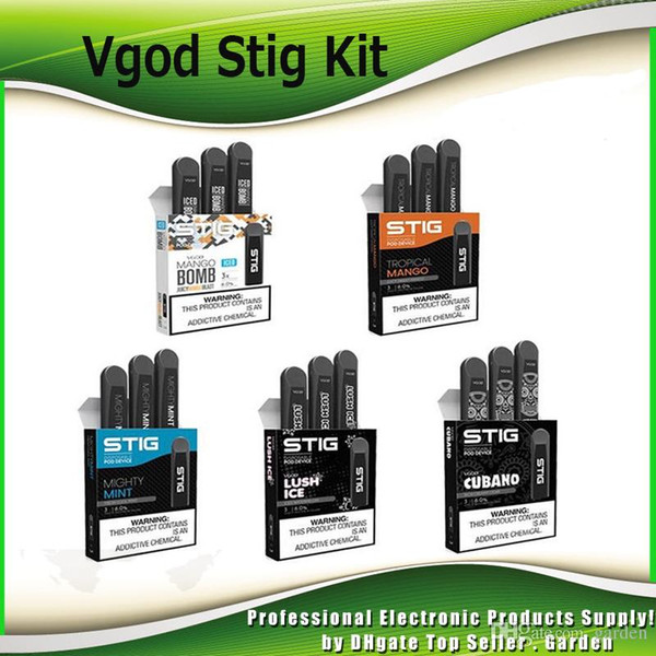 Original Vgod Stig Pod Starter Kits 270mAh Battery Charged Disposable Vape Pen ECig Kit with 1.2ml Pods Portable 100% Authentic