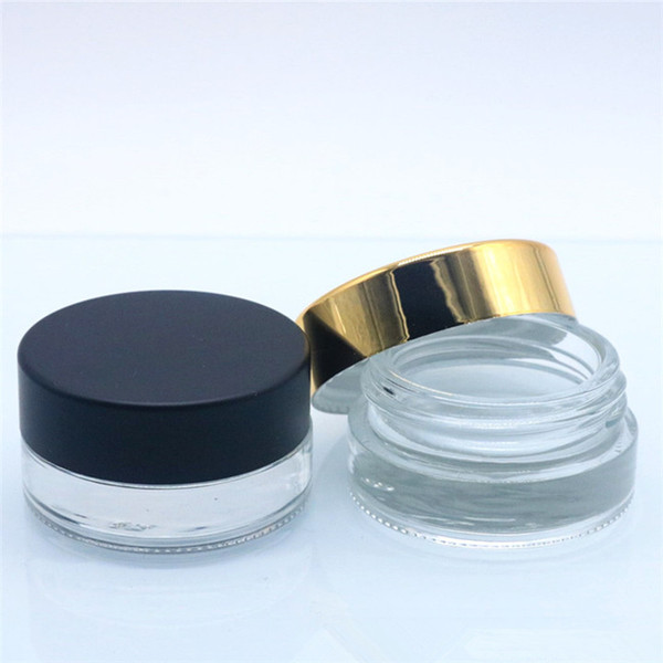 Luxury Small Glass Cosmetic Cream Jar Straight Mouth 5G 5ML Eye Cream Glass Pot,Small Wax Candle Container with Aluminum Screw Lid