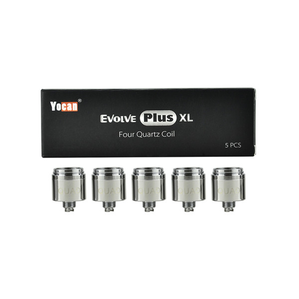 Authentic Yocan Evolve Plus XL Wax Coil Vaporzier Replacement Coils Quad W/ 4 Quatz Rod Coil Head Pure and Clean Vapor 100% Original