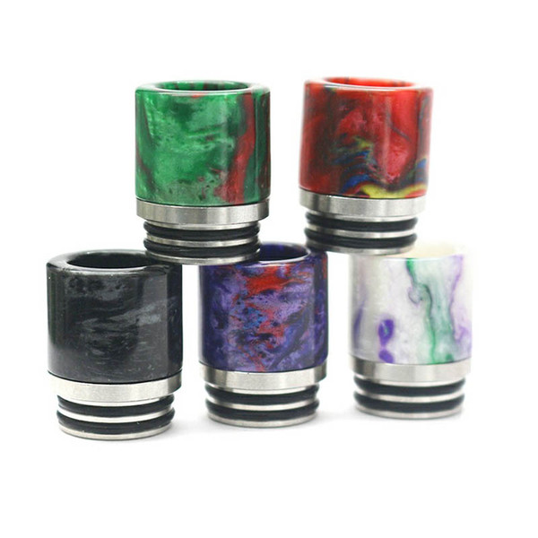 810 Drip Tip Epoxy Resin + Stainless Steel Wide Bore Mouthpiece Vape Pen Drip Tips For Smok TFV8 TFV12 Kennedy Goon RDA Atomizer