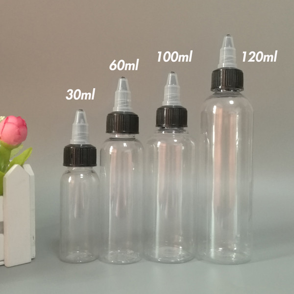 E Cig Plastic Dropper Bottles With Twist Off Caps 30ml 60ml 100ml 120ml PET Pen Shape Bottles For E cig Liquid E juice