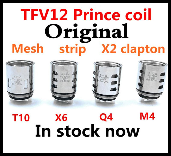 Authentic TFV12 Prince Replacement Coil X6 Q4 M4 T10 Red Light Mesh Strip X2 Clapton Coil for TFV12 Prince Resa Prince Tank