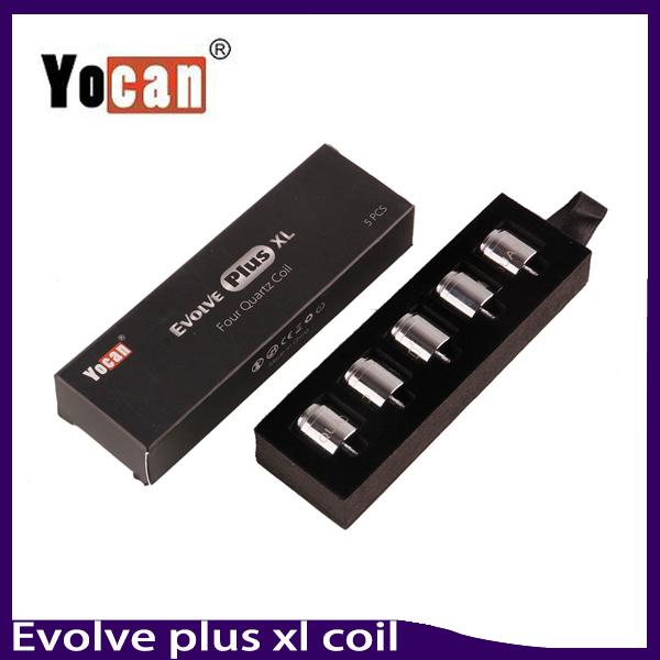 Yocan Evolve Plus XL Wax QUAD Coil Quad Quatz Rod Coils With Coil Cap For Evolve Plus XL Dab Pen Kit 0266167-1