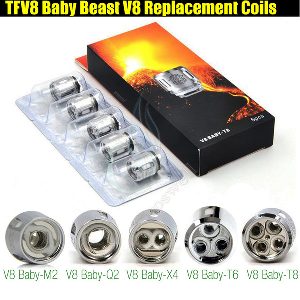 Top Quality TFV8 BABY Replacement Coils Head for Baby Beast Tank V8 Baby T8 T6 X4 M2 0.15/0.25ohm Q2 0.4/0.6ohm Rebuildable Atomizer Coils