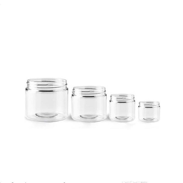 China factory price Aluminum Lid Cosmetic Containers Transparent Dab Jar with 2oz Glass Jar for Thick Oil Wax DHL free shipping