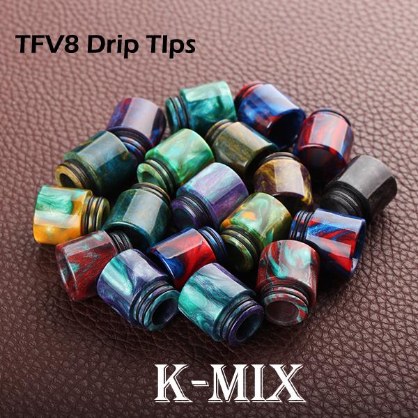 Newest Colorful Drip Tips For E Cigs Epoxy Resin Drip Tip Mini Poland Wave 510 Wide Bore Mouthpiece for Kennedy TFV8 RDA Vaporizer
