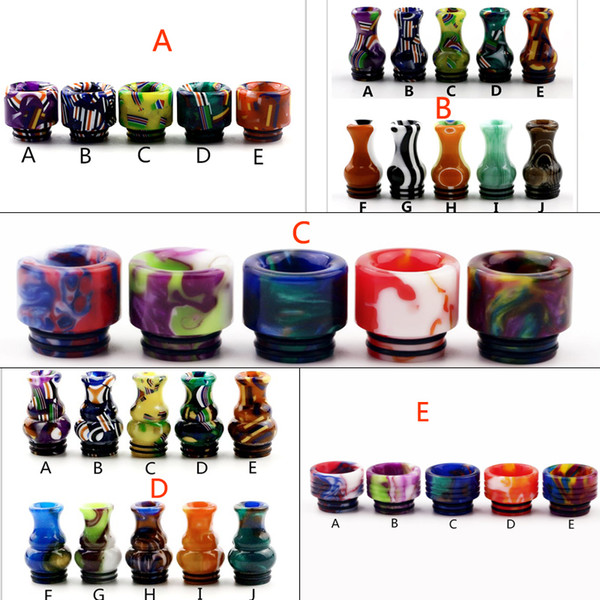 New Arrival Resi Drip Tips For TFV8 810 Tank TFV8 TFV12 E Cigarette 810 Stripes Camo Mushroom Style Drip Tips