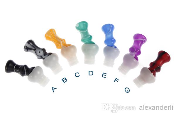 Electronic Cigarette Drip Tips with 360 Degree Rotatable 7Colors fit EGO 510 Thread Clearomizers E-cig Mouthpiece Of Acrylic Material