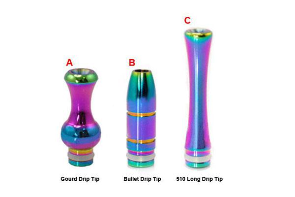 Stainless Steel EGO Rainbow 510 Drip Tips Fit E Cigars Atomizers Rich Styles Beautiful Shape Electronic Cigars Mouthpiece