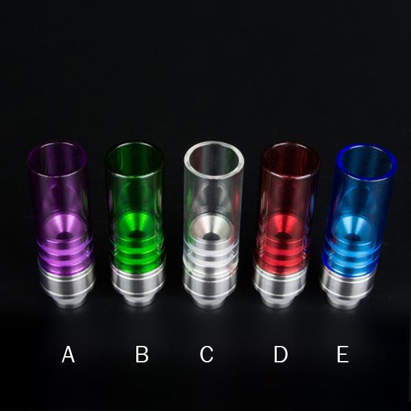 Electronic Cigarette Muffler Wide Bore 510 Drip Tip Glass Material for CE4 EVOD DCT E Cig Atomizers E House Staniless Steel eGo Mouthpiece
