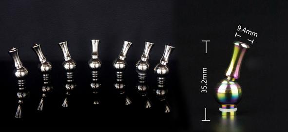 ego 510 thread drip tips stainless steel and rainbow shape 360 degree rotating vaporizer atomizer mouthpiece electronic cigarette drip tip