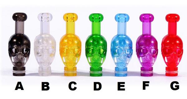 Electronic Cigarette Plastic 510 Skull Drip Tip Fit E-cig CE4 CE5 510 Thread Atomizers for EGO T EGO Battery Colorful E-Cig EGO Mouthpiece