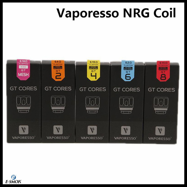 100% Original Vaporesso NRG Coil GT4 GT6 GT8 Core Coil 0.15ohm Supports 30-65W Power For Revenger Kit and NRG Tank