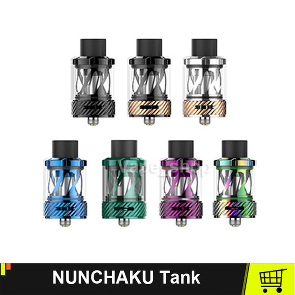 Uwell NUNCHAKU Tank Atomizer Large 5ml Capacity Extra Quartz Glass Atomizer For 0.25ohm 0.4ohm Nunchaku Coil Head 7 Colors Vape