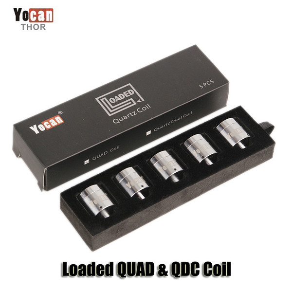 100% Original Yocan Loaded QUAD & QDC Coil Replacement Quartz Dual QUAD Quartz Coils Head Core For Loaded Kit Vaporizers Authentic