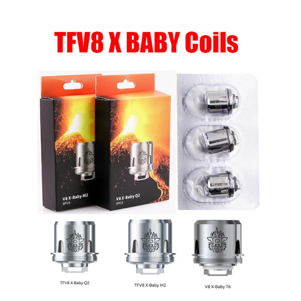 SMOKING TFV8 X Baby Coil Q2 0.4ohm M2 0.25ohm X4 T6 Dual Coils Replacement Head Core For tfv8 X Baby Atomizer