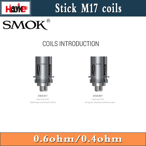 Authentic SMOK Stick M17 Coil Head Replacement 0.4ohm 0.6ohm Dual Core for M17 AIO Kit 100% Original