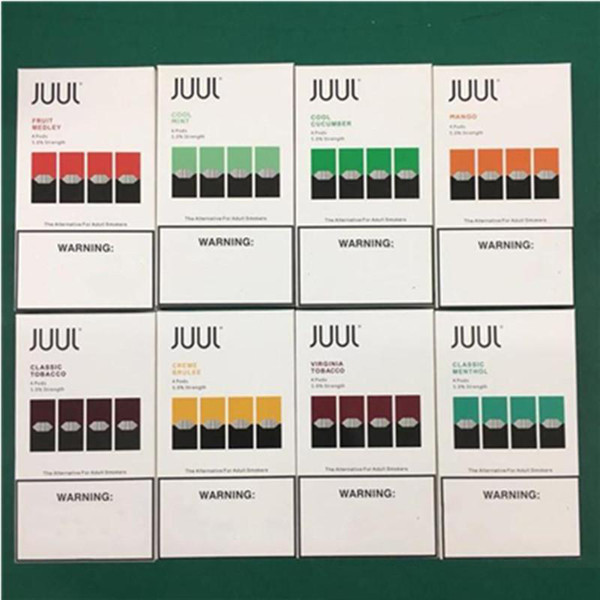 2019 newest Best Quality JUU Pods 8 flavors for juu pen device mango mint fruit Portable vape pen 4pcs pack refillable pod cartridge