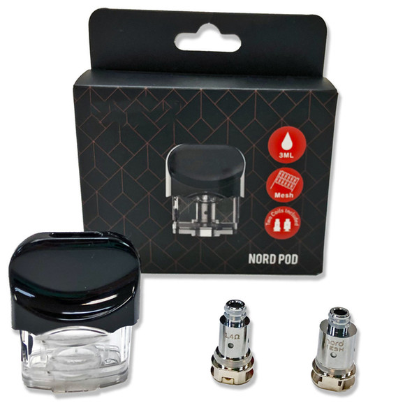 2019 Best Price NORD REPLACEMENT POD 3-IN-1 KIT Mesh Coil 0.6ohms 1.4ohms Regular Nord Ceramic Pod System Free Fast DHL Ship