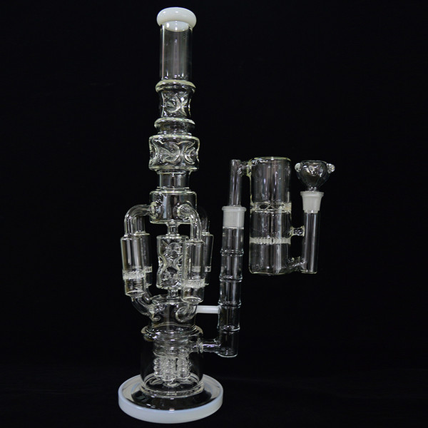 Smoking Glass Water Bongs Larger Beaker Bong Heady Glass Oil Rigs 17.72inch Ash Catcher Perc Rycler Dab Rig Cigarettes 18.8mm Bowl