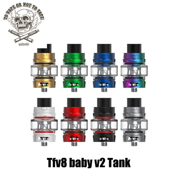 TFV8 Baby V2 Tank novo 5ml Bulb Pyrex Glass Atomizer With A1 A2 Dual Mesh Coil For 510 Thread Mod