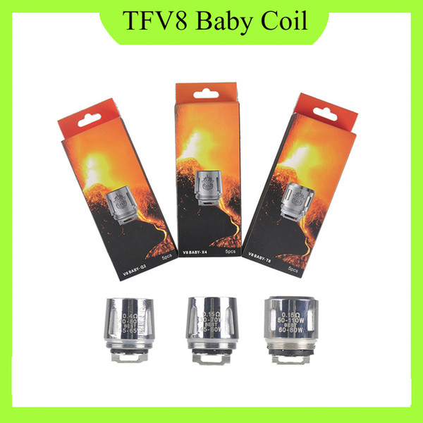 TFV8 Baby Beast Tank Coils Head V8 Baby T8 T6 X4 Q2 0.4ohm 0.6ohm Replacment Coils For TFV8 Baby Tank 0266110