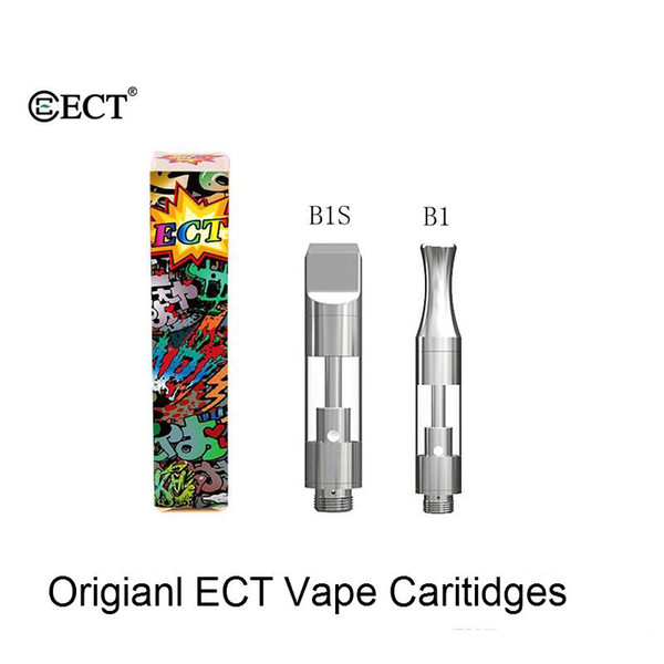 Original ECT Kenjoy B1 B1S Dab Pen Glass Thick Oil Vape Cartridges 0.5ml Ceramic Coil Pyrex Glass Tank for 510 Thread Battery Ecig Atomizer