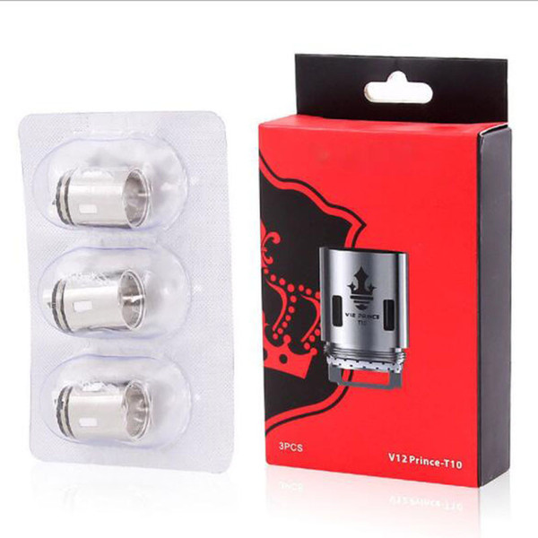 Authentic TFV12 Prince Tank Atomizer Coil V12-Q4 M4 X6 T10 Dual Triple Max Mesh Strip X2 Clapton Coils Head Core Original free shipping