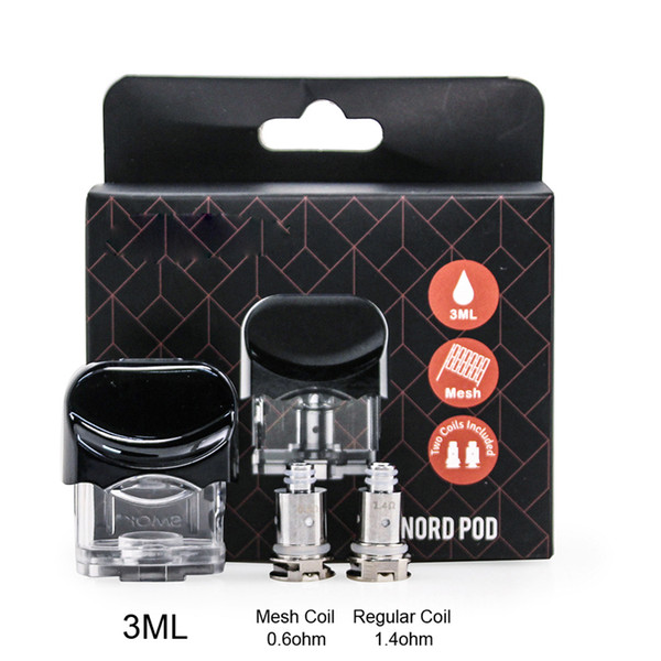 Smoking NORD Pods Cartridges 3ml with Nord 1.4ohm Regular & 0.6ohm Mesh Coils Replacement Pods Cartridges Coils For NORD Kit