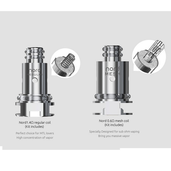 Sell like hot cakes Nord Kit Coil Head 3ml Vape Core 0.6ohm Mesh and 1.4ohm regular coil