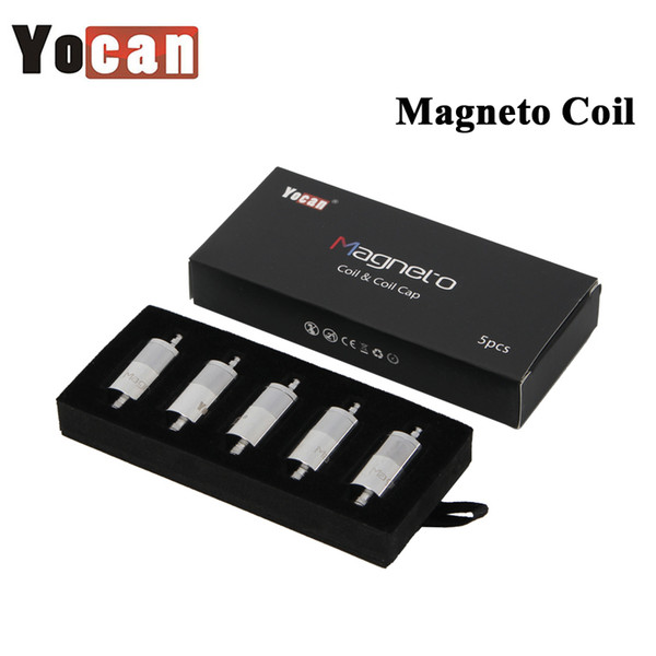 5PCS/set Yocan Magneto Coil Magnetic Ceramic Coil and Coil Cap Dab Tool Fits Yocan Magneto Wax Kit E Cigarette Atomizer Core