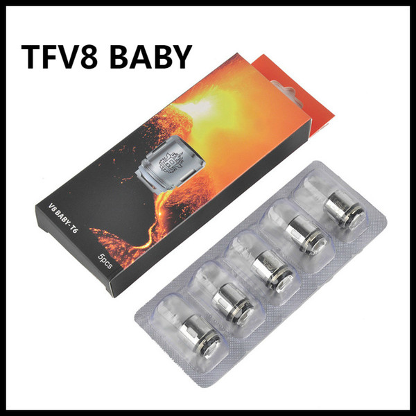 Authentic TFV8 BABY Beast Tank Coils Head AB QR Codes V8 Baby-T8 T6 X4 M2 Q2 0.4/0.6ohm Coil Cores 100%Original