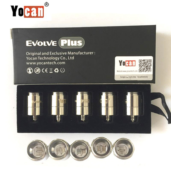 Authentic Yocan Evolve Coil Replacement Coils For Yocan Evolve Plus Wax Vaporizer Pen QDC Quartz Dual Coil for Dry Herb Kits