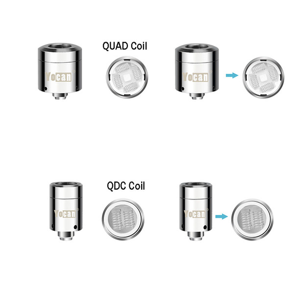 Yocan Loaded Replacement Coils QUAD Coil Quartz Dual Coils Optional With Magentic Base For Wax Concentrate E Cigarette Vape Pen