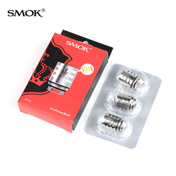 100% Authentic SMOK TFV12 Prince Tank Coils Mesh Coils Head Core Replacement heads for V12 Prince Atomizers also have Dual Triple Max Strip