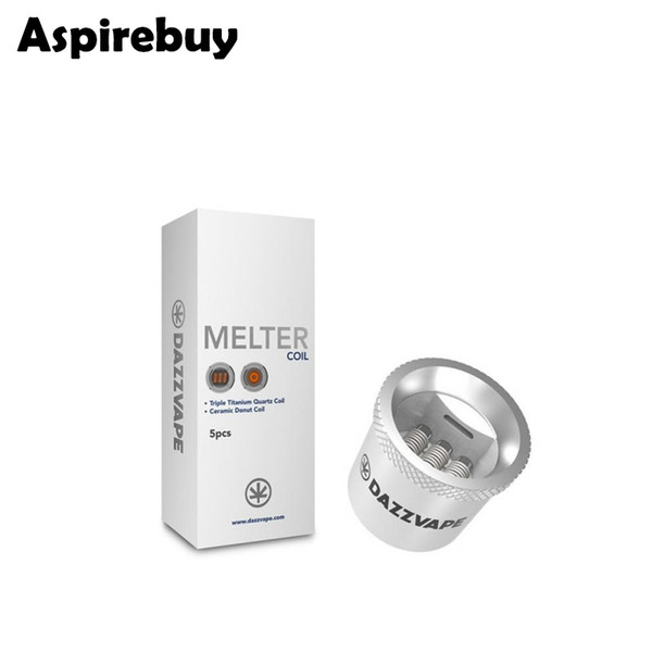 Dazzvape Melter Triple Titanium Quartz Coil Melter Ceramic Donut Coil Replacement Head Core For Melter Wax Pen Kit 5pcs/Pack 100% Original