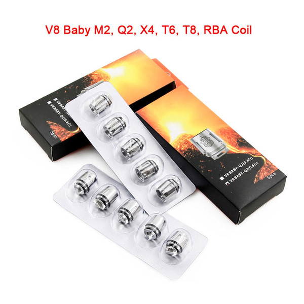 TFV8 Baby Coil V8 Baby RBA Q2 M2 X4 T6 T8 Coils Head Core vape Atomizer HeadsCore Atomizer Heads