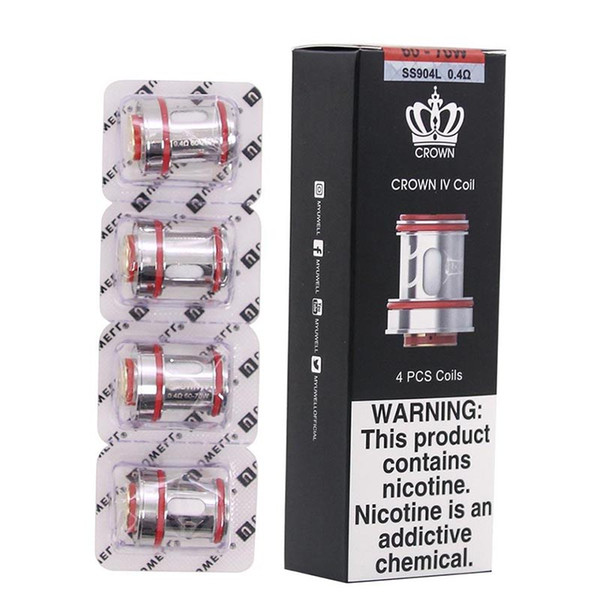 Uwell Crown IV 4 Coil 4 PCS 0.2ohm 0.4ohm SS904L Coils Newest Atomizer Uwell Crown IV Tank Replacement Coils E Cigarettes