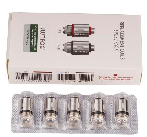 Justfog Coil Head fit Justfog C14 P14A P16A Q14 Q16 Atomizer Kits 1.2/1.6ohm Organic Japanese Cotton Replacement Coils 100% Original