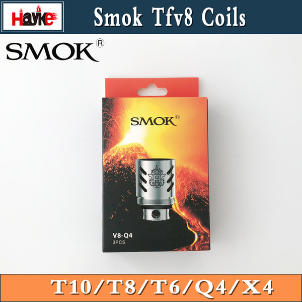 Smok TFV8 Replacement Patented Sub Ohm Coil Heads ORIGINAL V8-T8 (6.6T) V8-T6 (6.0T) V8-Q4 (5.0T) V8 -T10 Turbo Engine for TFV8 Tank