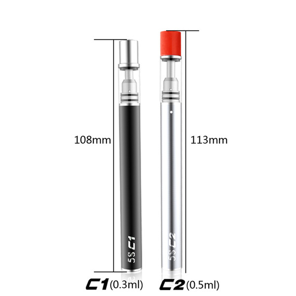 Vape Pen 510 E Cigarette starter kit 5S C1/C2 Ceramic Coil Vaporizer Oil Carrtridges In Stock Disposable Atomizer with 320mah Vape Battery