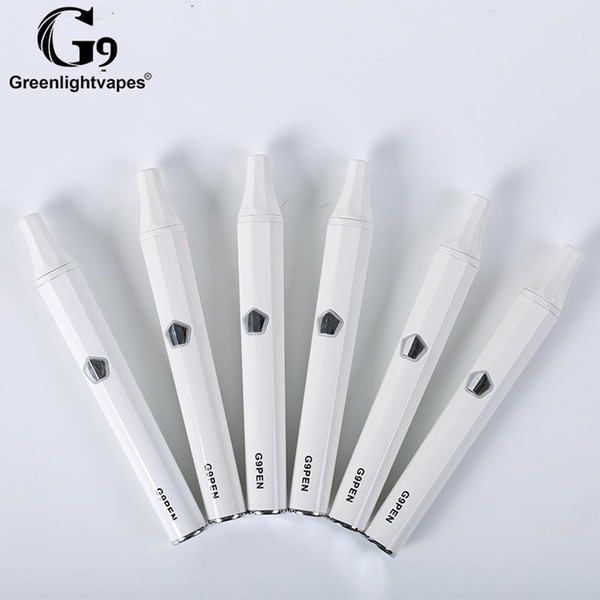 Authentic GreenlightVapes G9 Portable Wax Pen Vaporizer Starter Kit Oil Ceramic Chamber White Coilless Electric Cigarette Vapor Vape E cig