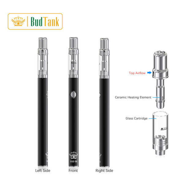 Disposable empty vape pen Original bud b6+v6 350mah wax vape pens with top airflow glass tank Thick oil .5ml vape cartridge vaporizer pen