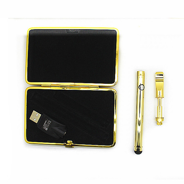 glass cartridge Ceramic coil vape pen e cig starter kits Gold 92A3 disposable Thick oil tank with charger 280mah bud touch button battery